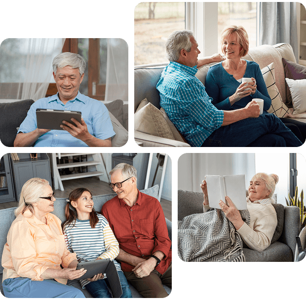 Homeowners enjoying a secure retirement