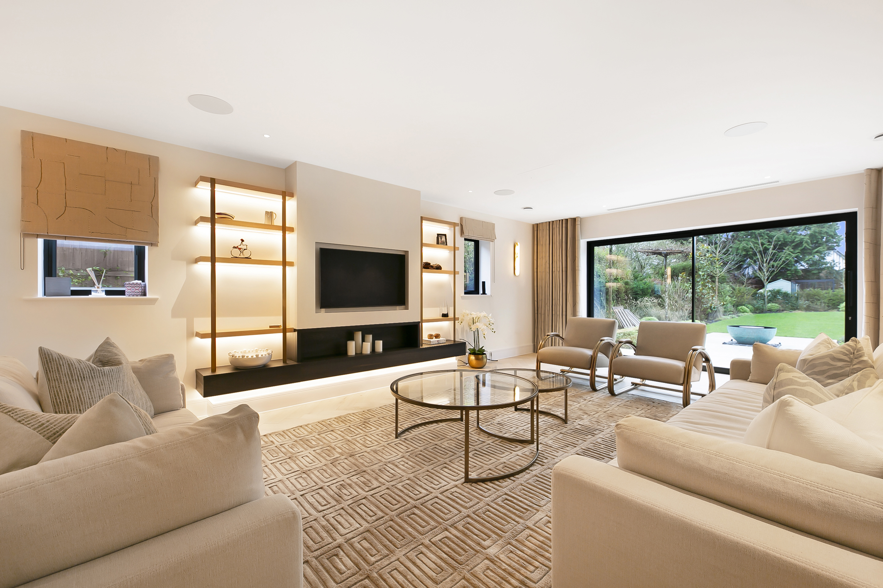 Stunning media room photographed for a high-end London development