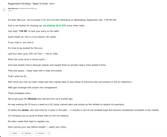 Email confirmation