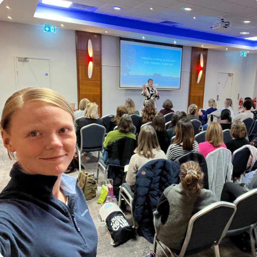 Laura at a seminar 