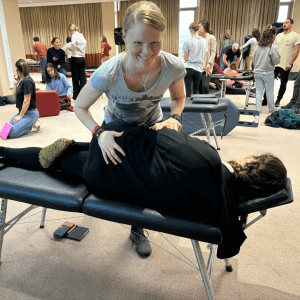 Laura at a training seminar 