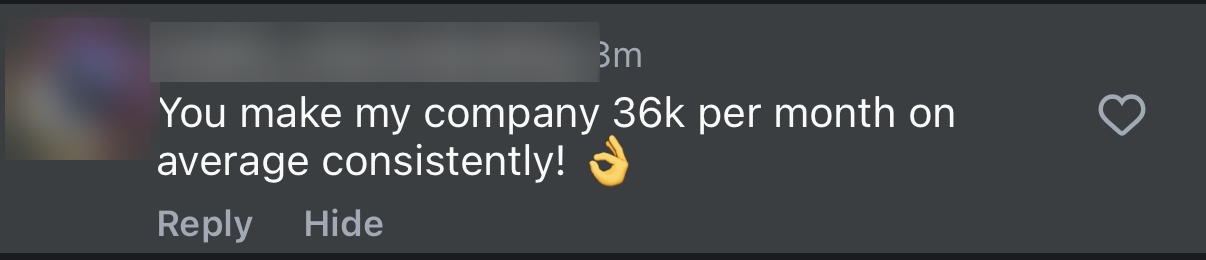 Message from a Tarai Marketing client