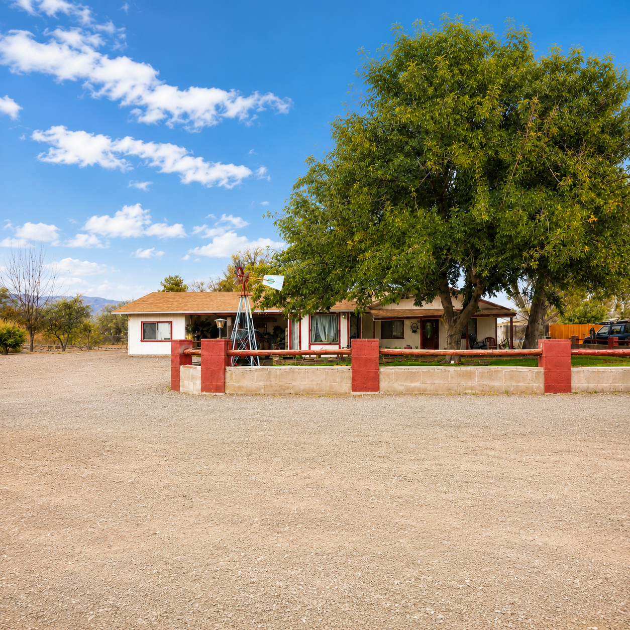 Exterior of the three-bedroom rental home in Cottonwood, Arizona