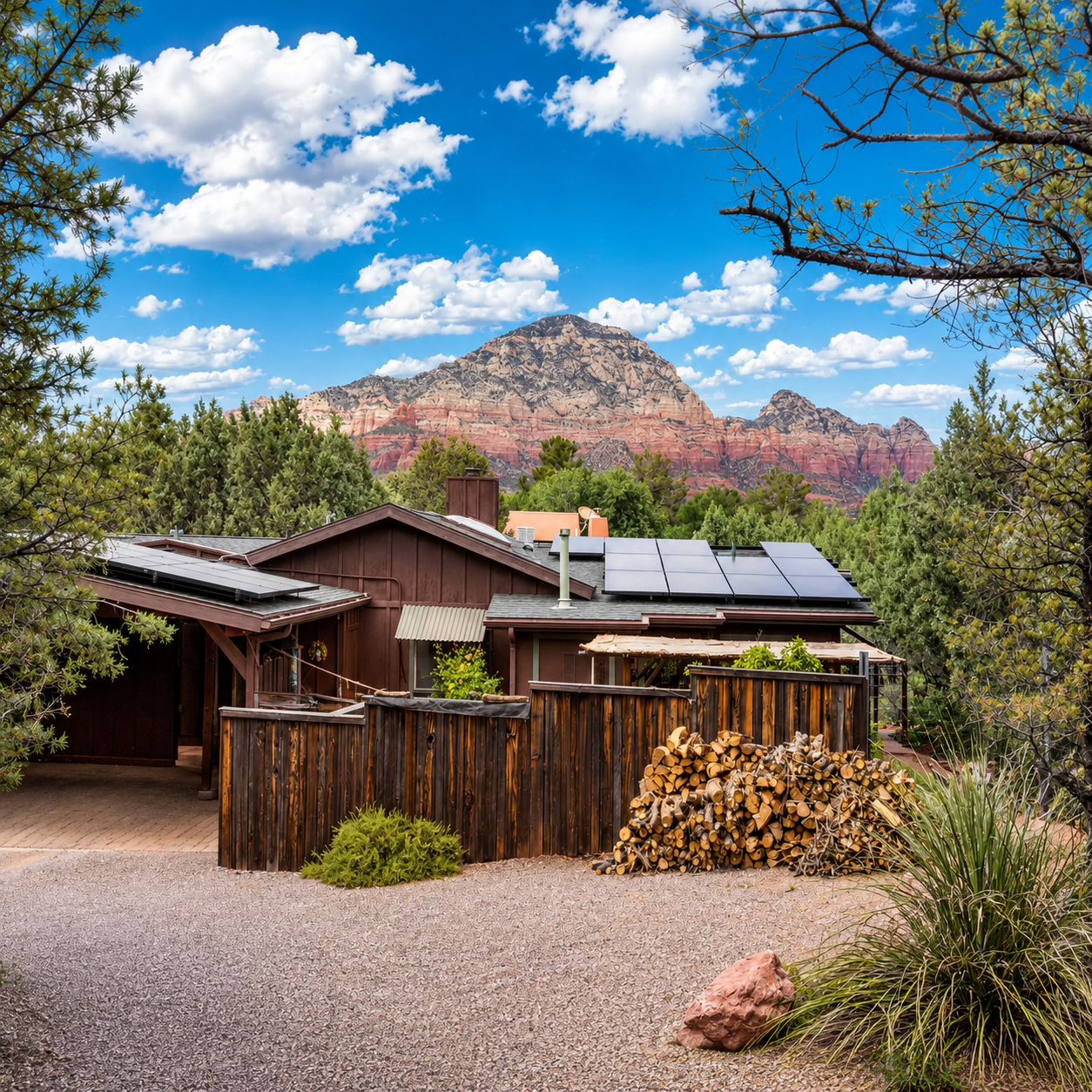 Exterior of the four-bedroom rental home in Sedona, Arizona
