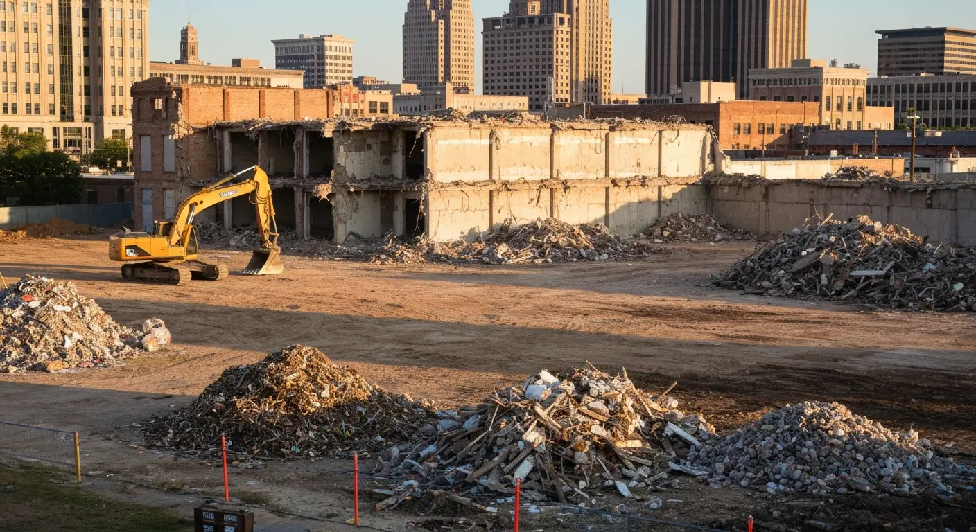 Commercial demolition site