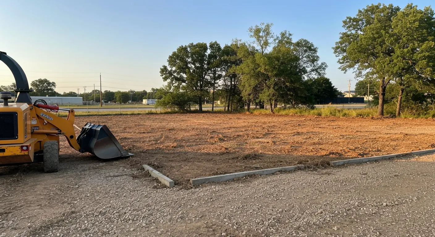 Brush clearing on commercial lot