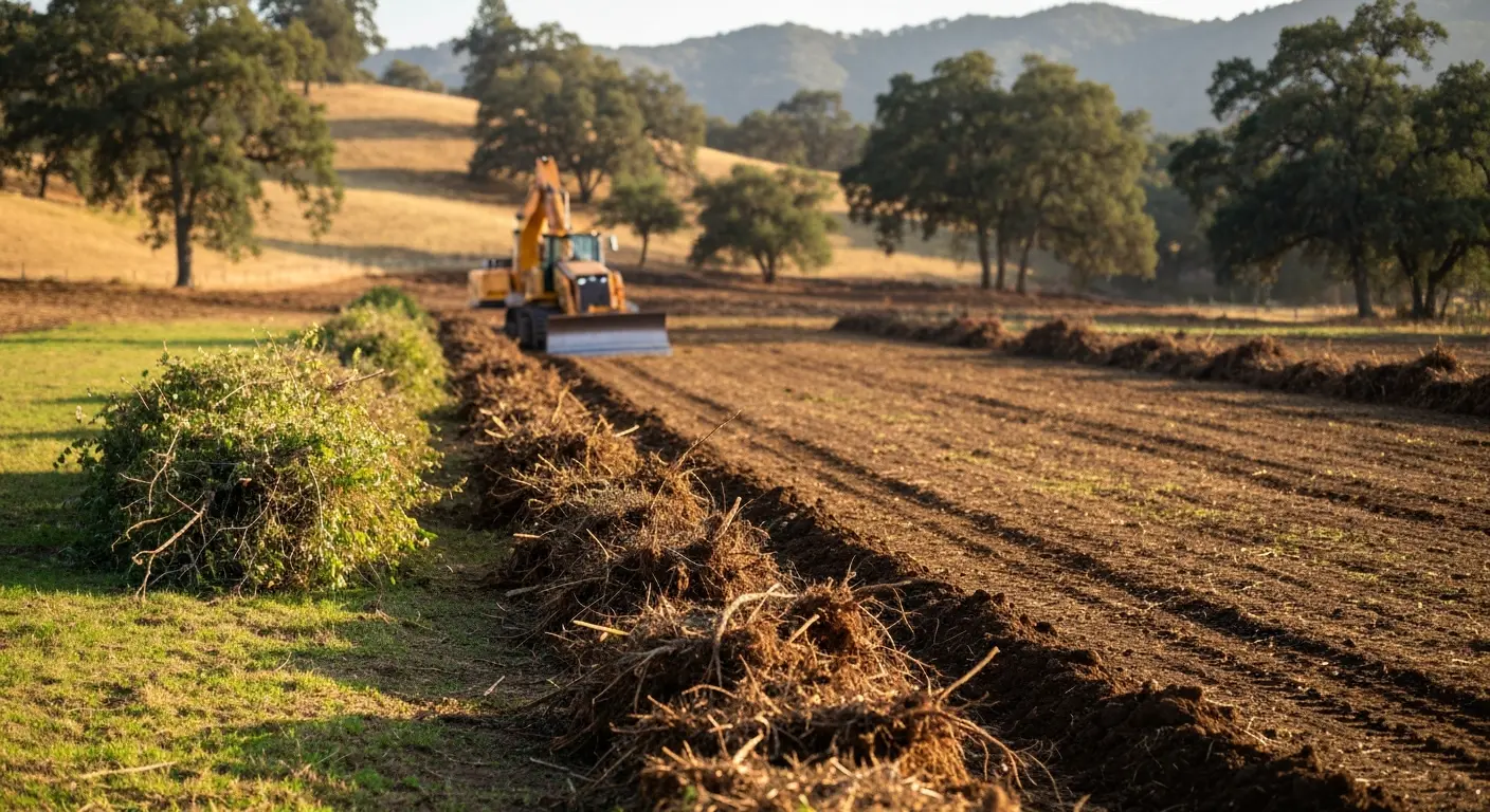 Agricultural land clearing in Oakhurst