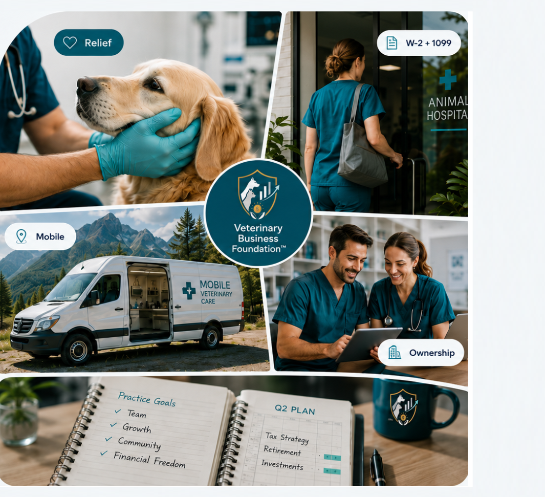 Veterinary professionals working across relief, mobile, W-2, 1099 and ownership paths