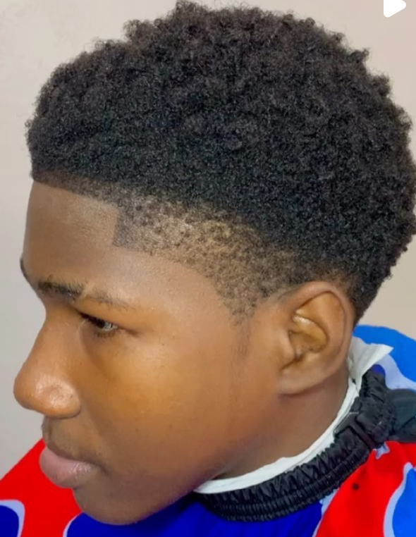 Temp fade with textured afro top