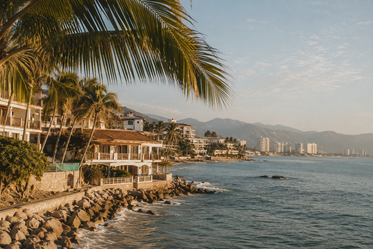 Upscale beachfront residences overlooking the Pacific in Puerto Vallarta