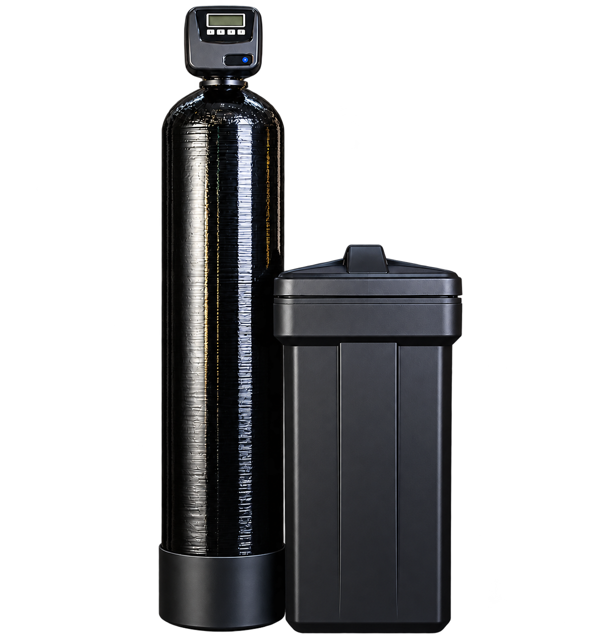 Pure Coast whole house water softener with catalytic carbon filtration and Clack valve