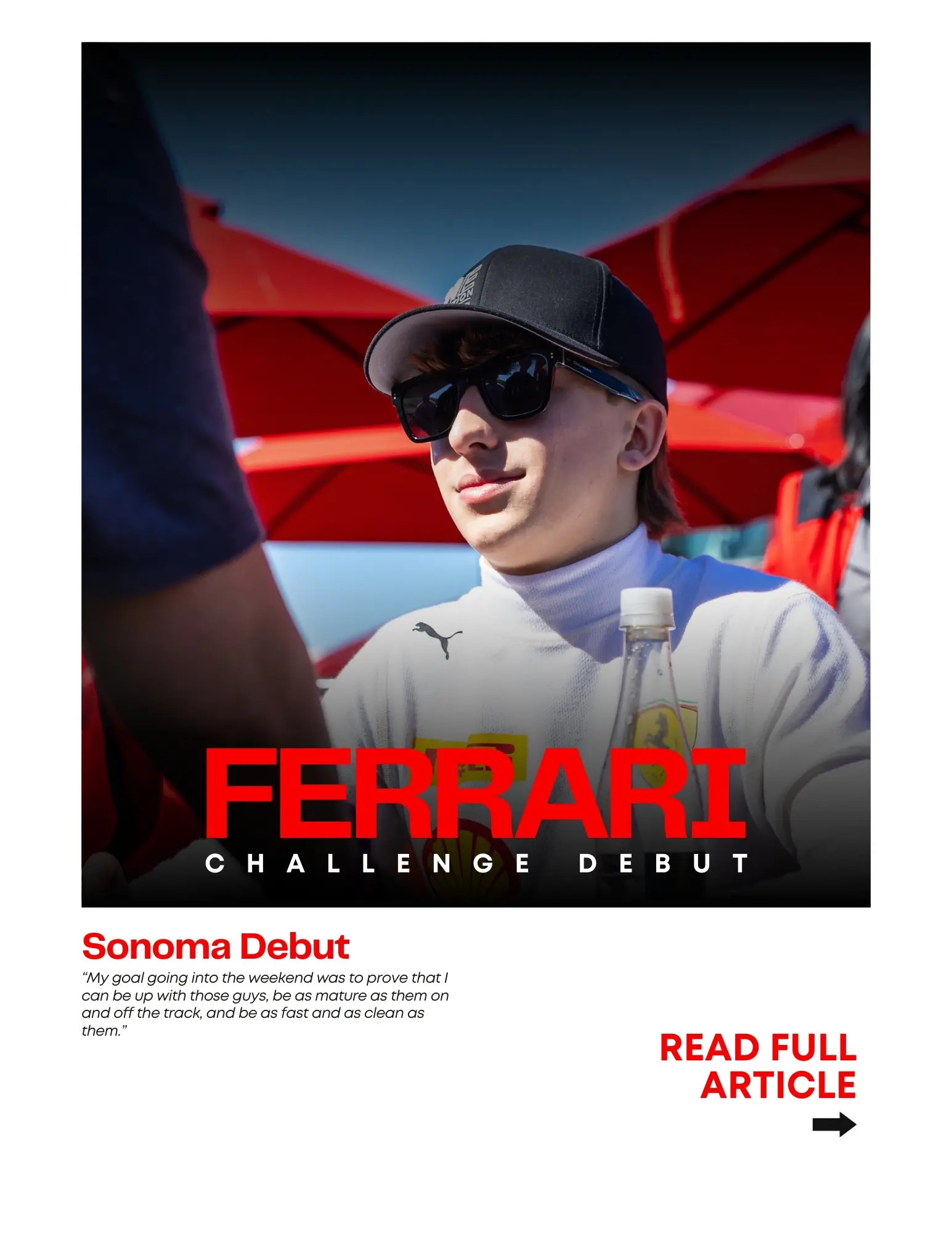 Johnny Kaminskey Ferrari Challenge debut Sonoma
