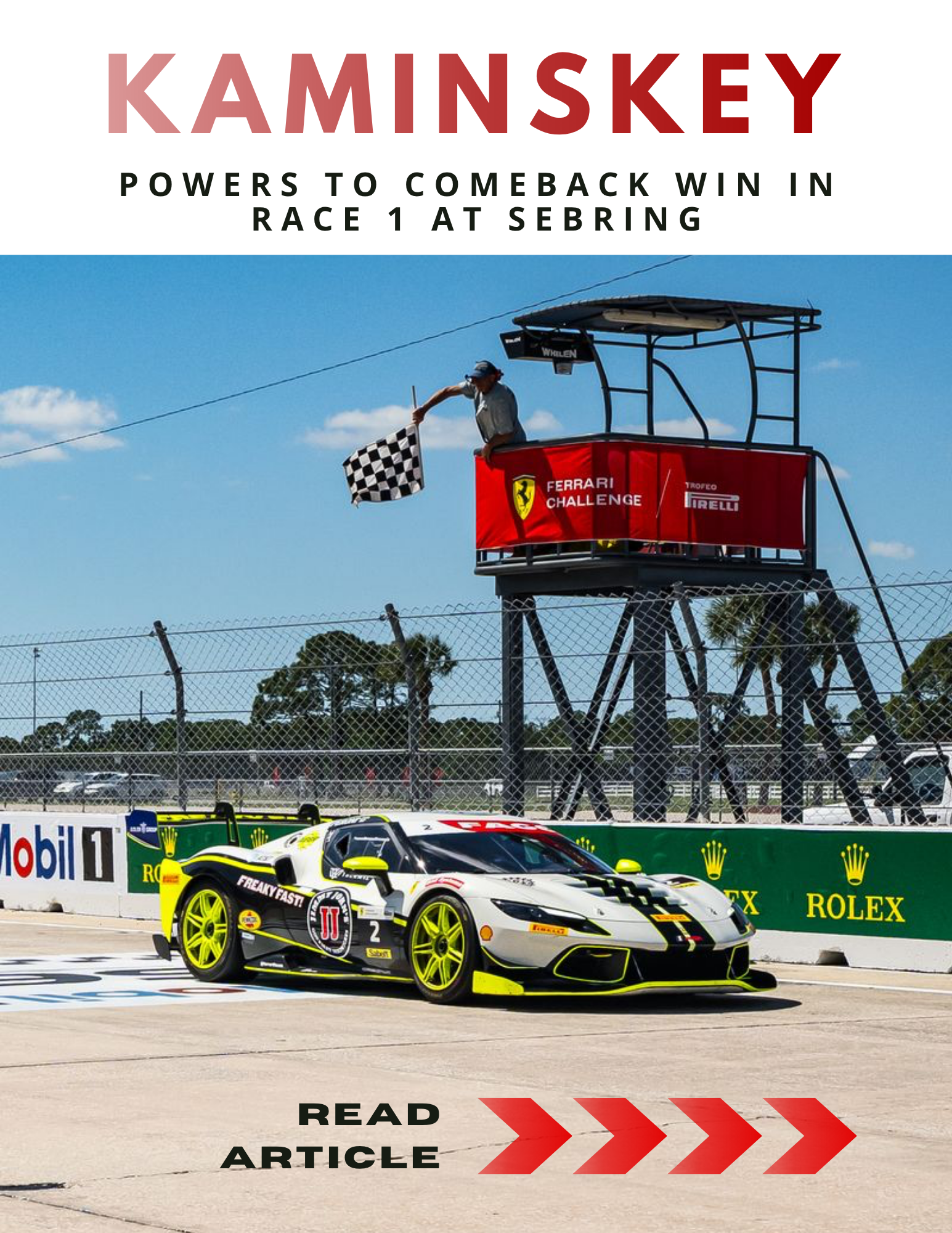 Johnny Kaminskey aims to become youngest-ever Ferrari Challenge racer