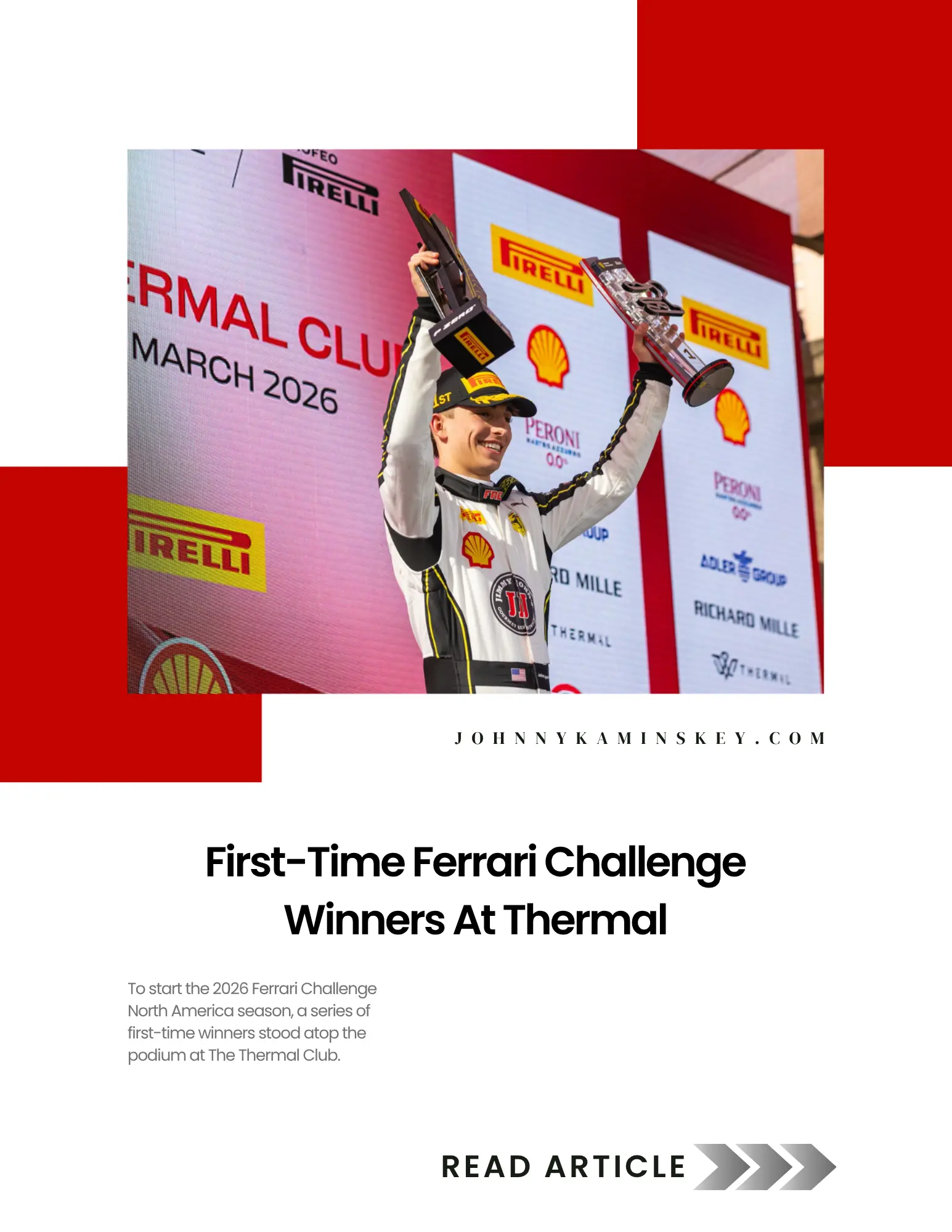 Johnny Kaminskey - Youngest Race Winner in Ferrari Challenge