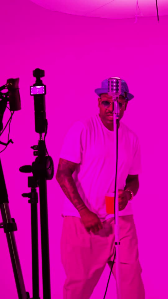Two cameras filming a performer at 757 Dream Lab Studio