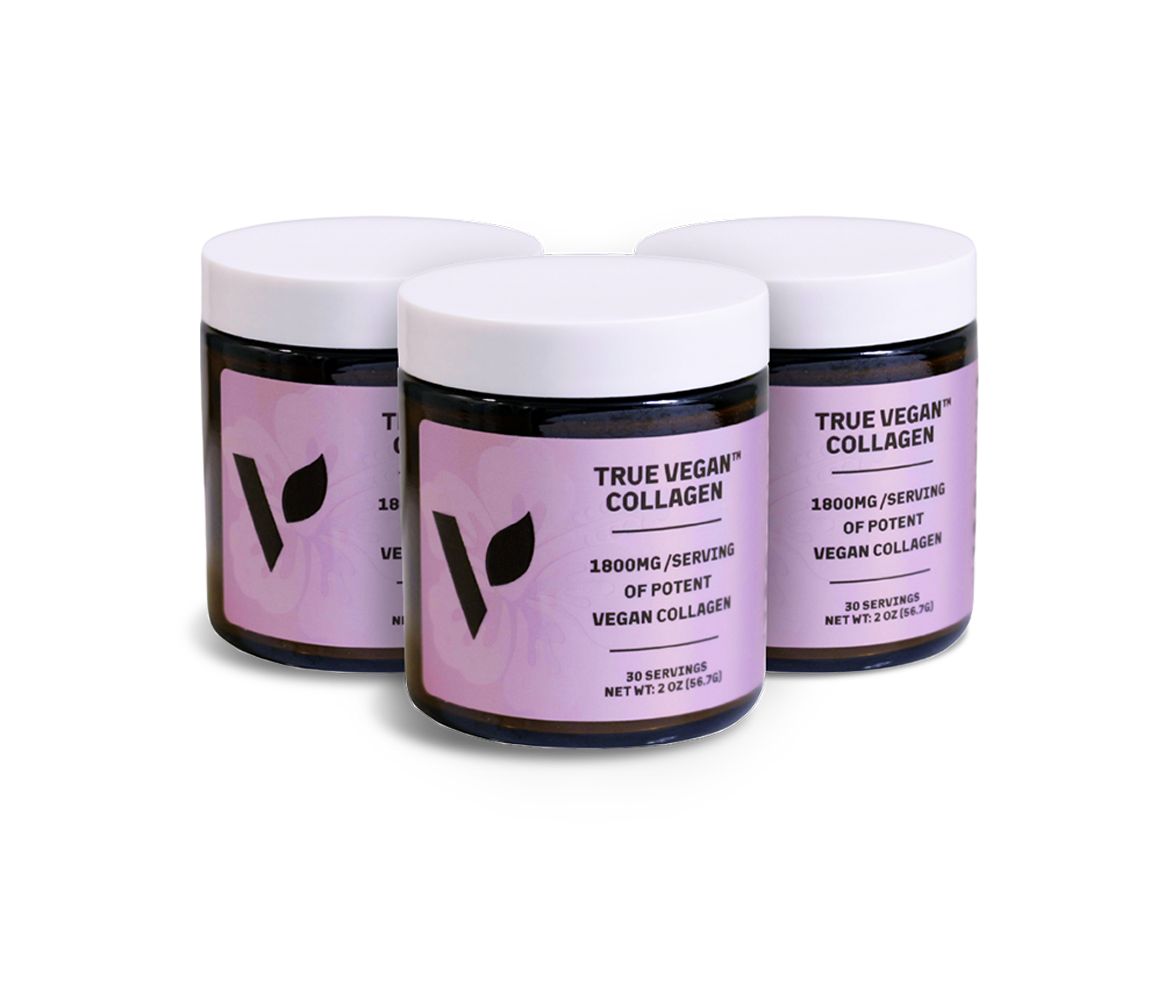 Three Veggimins Vegan Collagen Bottles