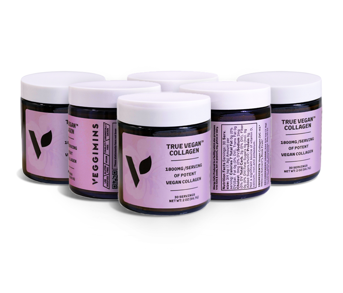 Six Veggimins Vegan Collagen Bottles