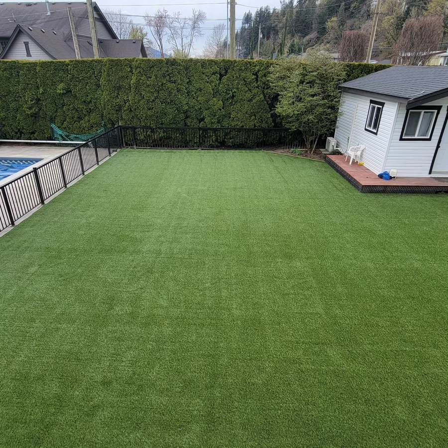 Artificial turf installation by Wesma Landscaping