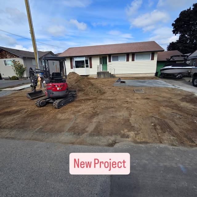 Wesma mini excavator on a new Chilliwack project