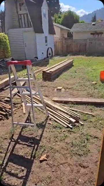 Wesma pergola framing in a backyard