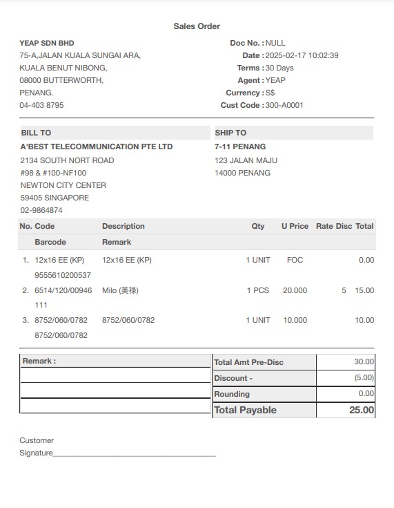 sales order template