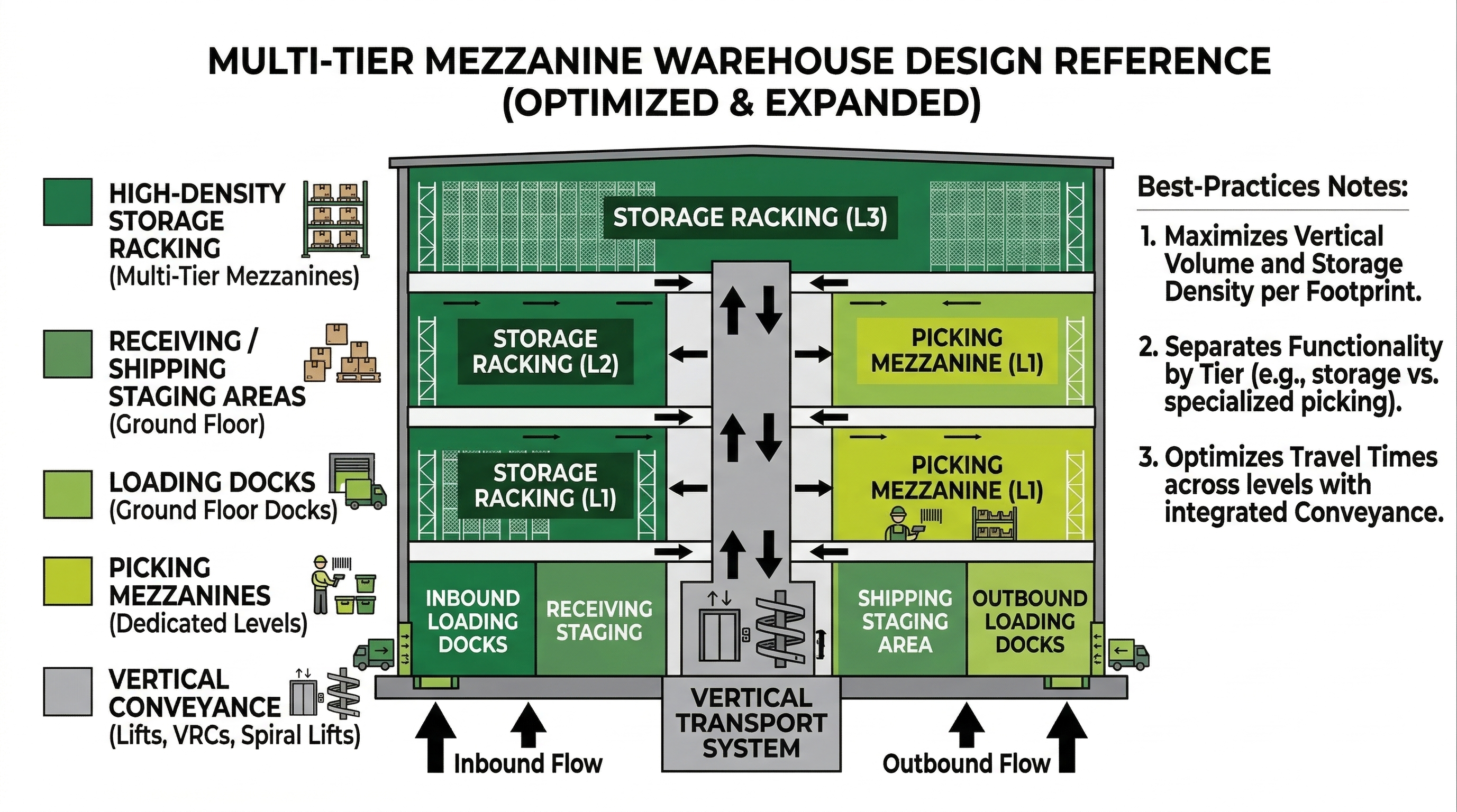 multi-tier mezzanine warehouse layout design