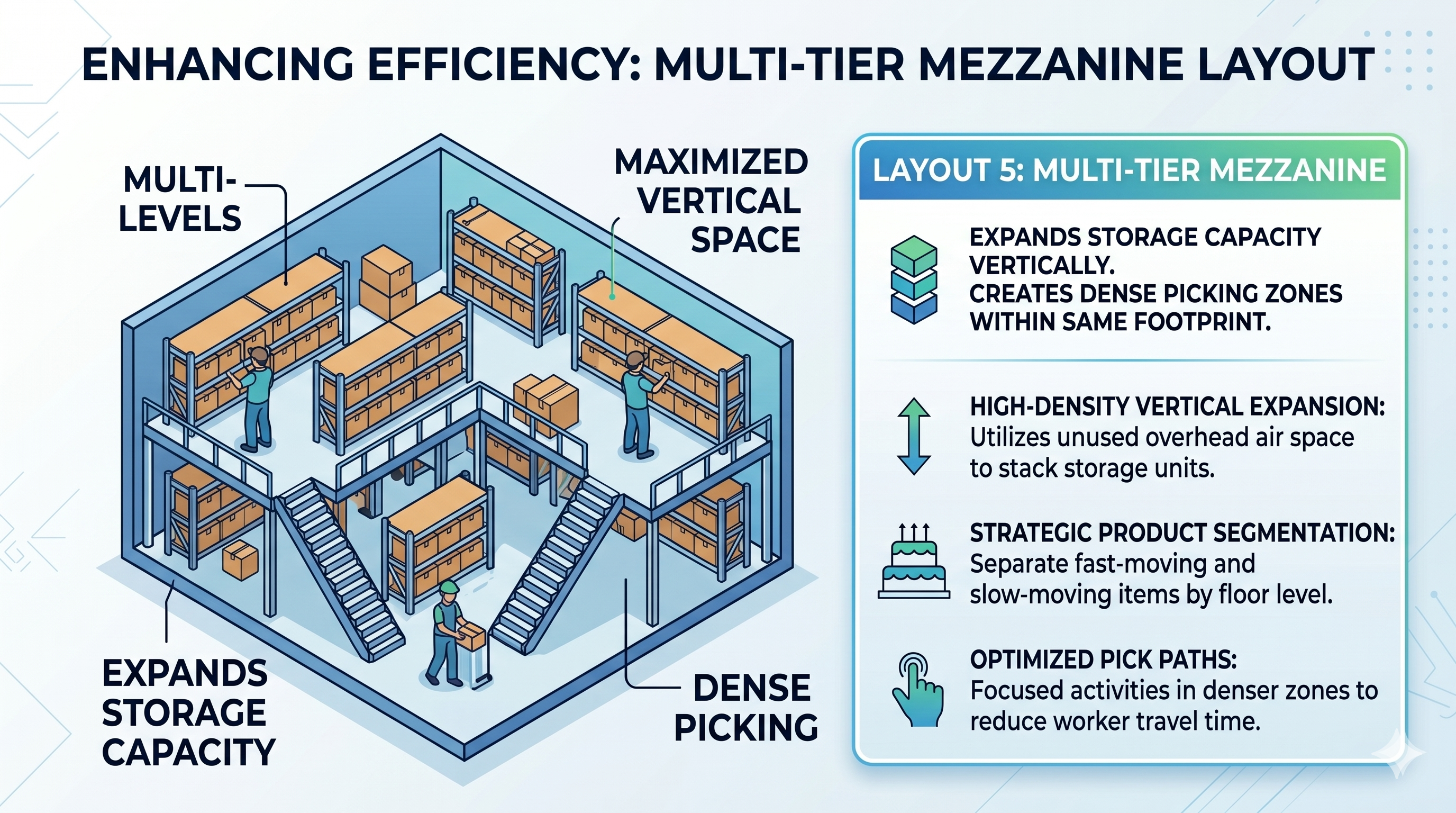 multi-tier mezzanine warehouse layout design
