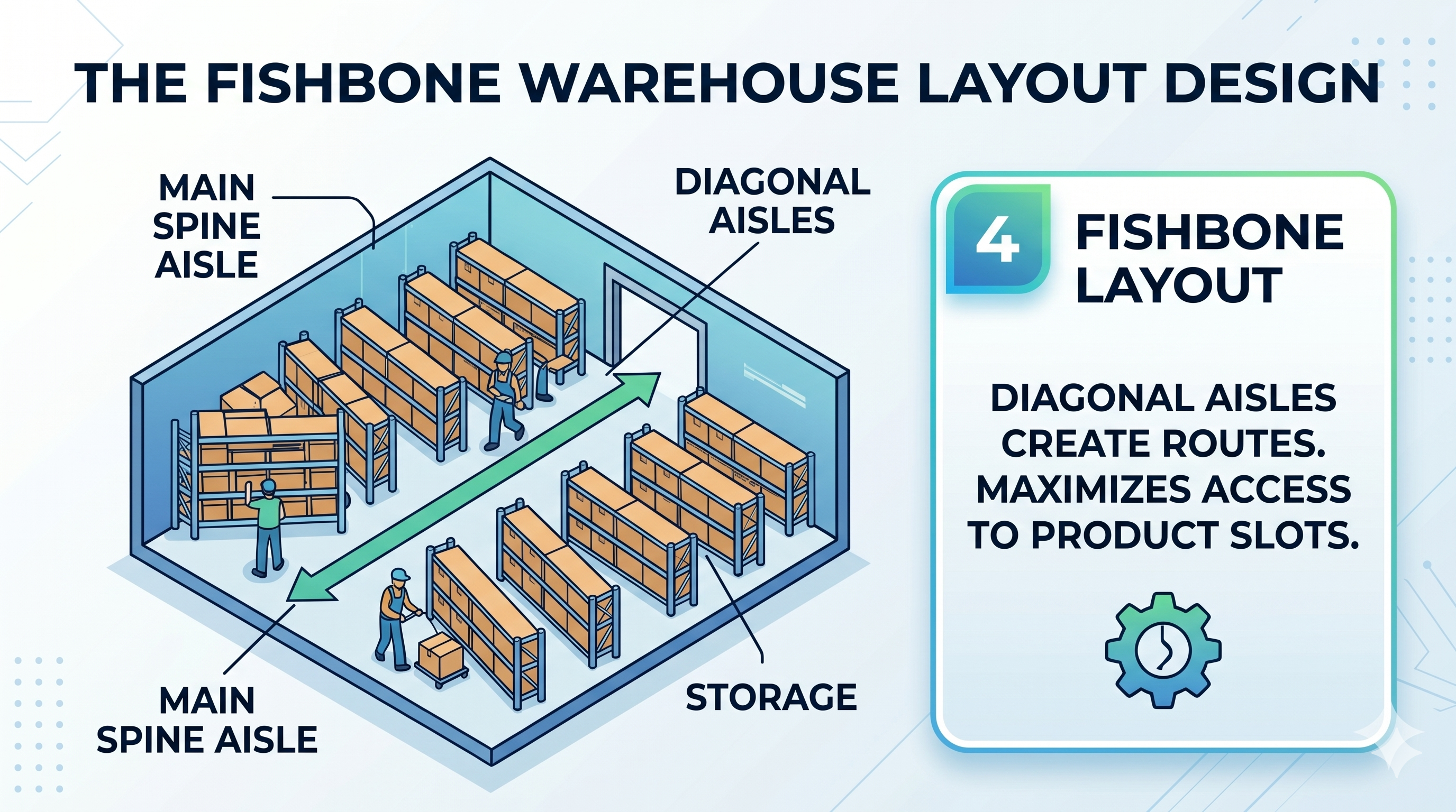 fishbone warehouse layout design