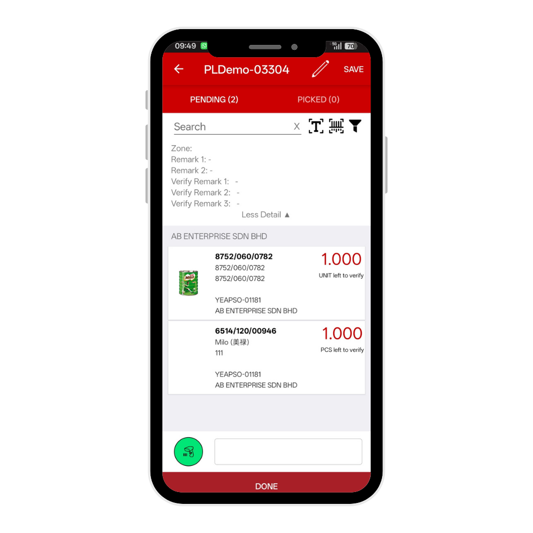 Packing control feature