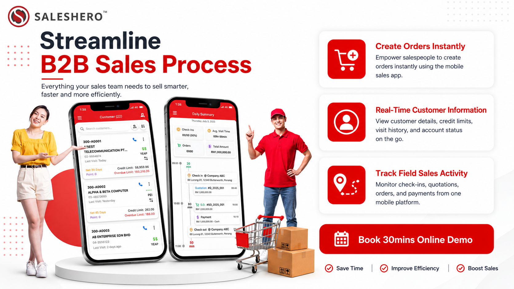 saleshero mobile ordering app