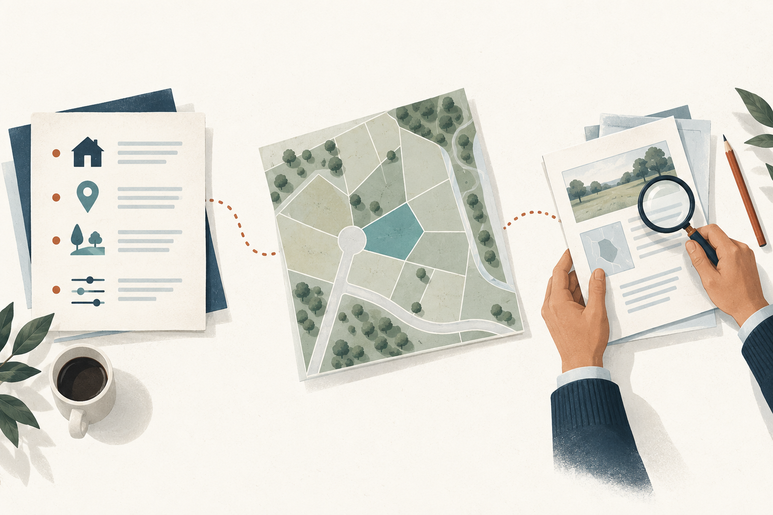 Illustration of documented requirements, parcel research and human review