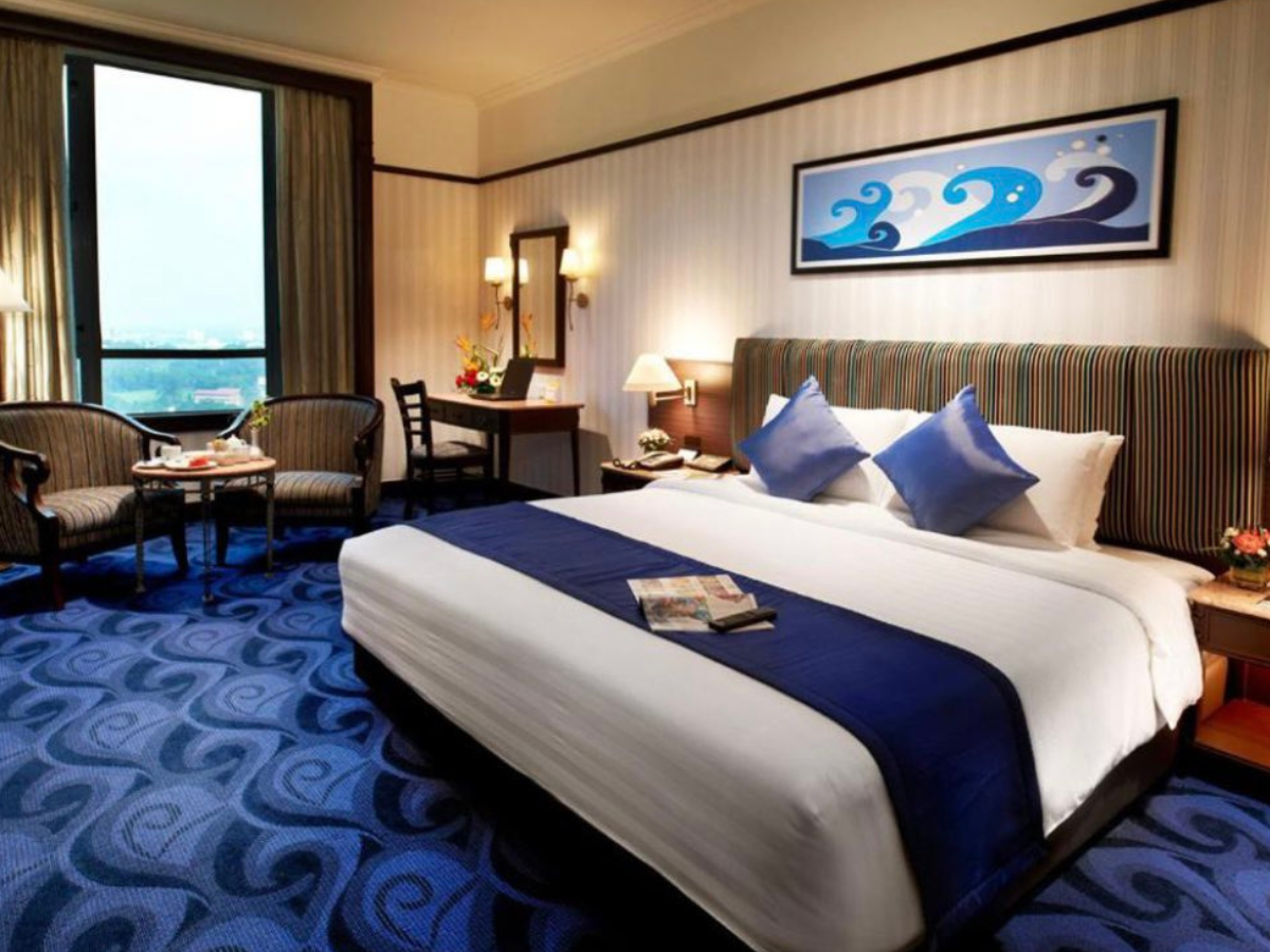 Upscale hotel guest room