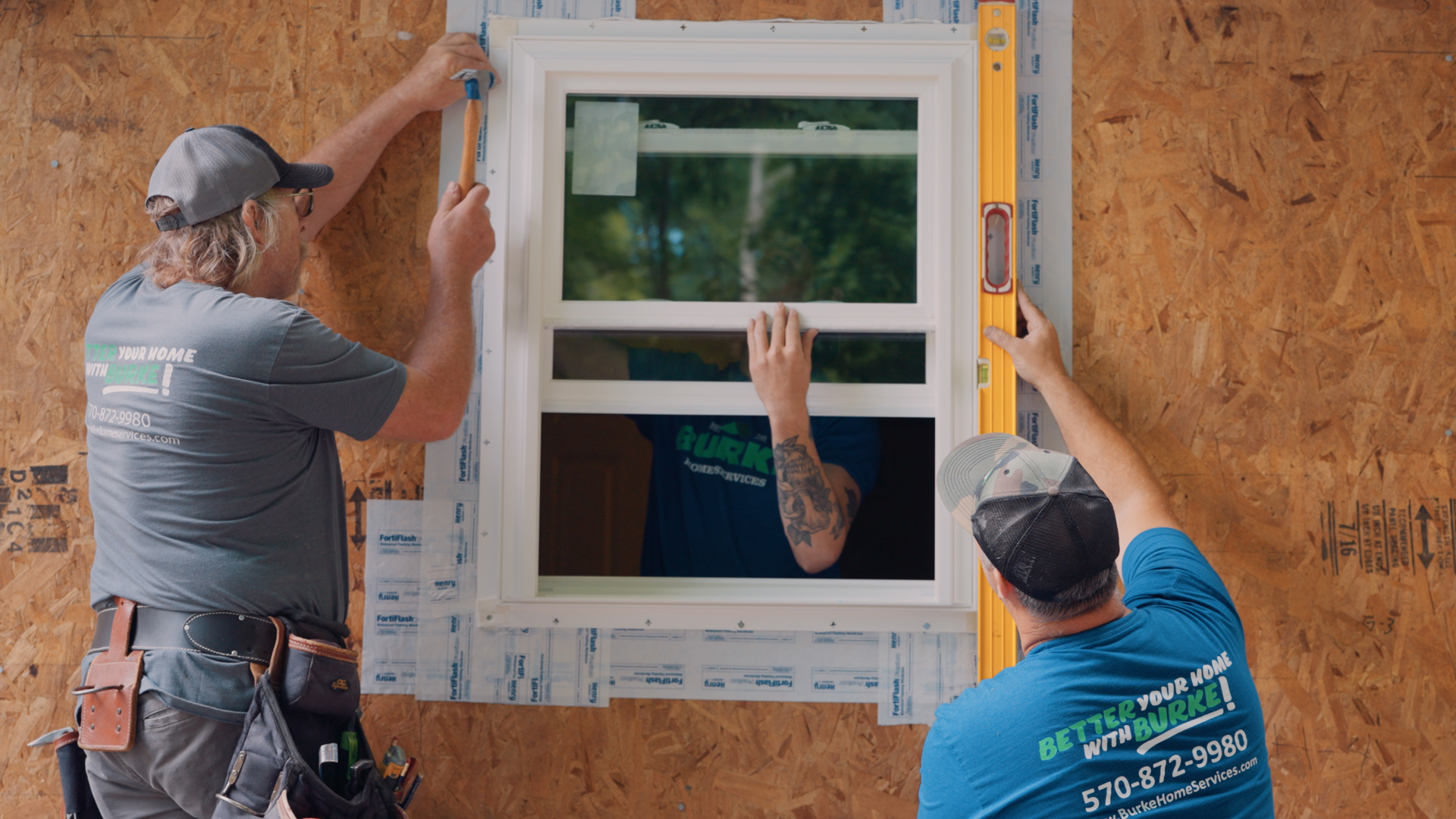 Home service crew working inside customer home Home service crew working inside customer home