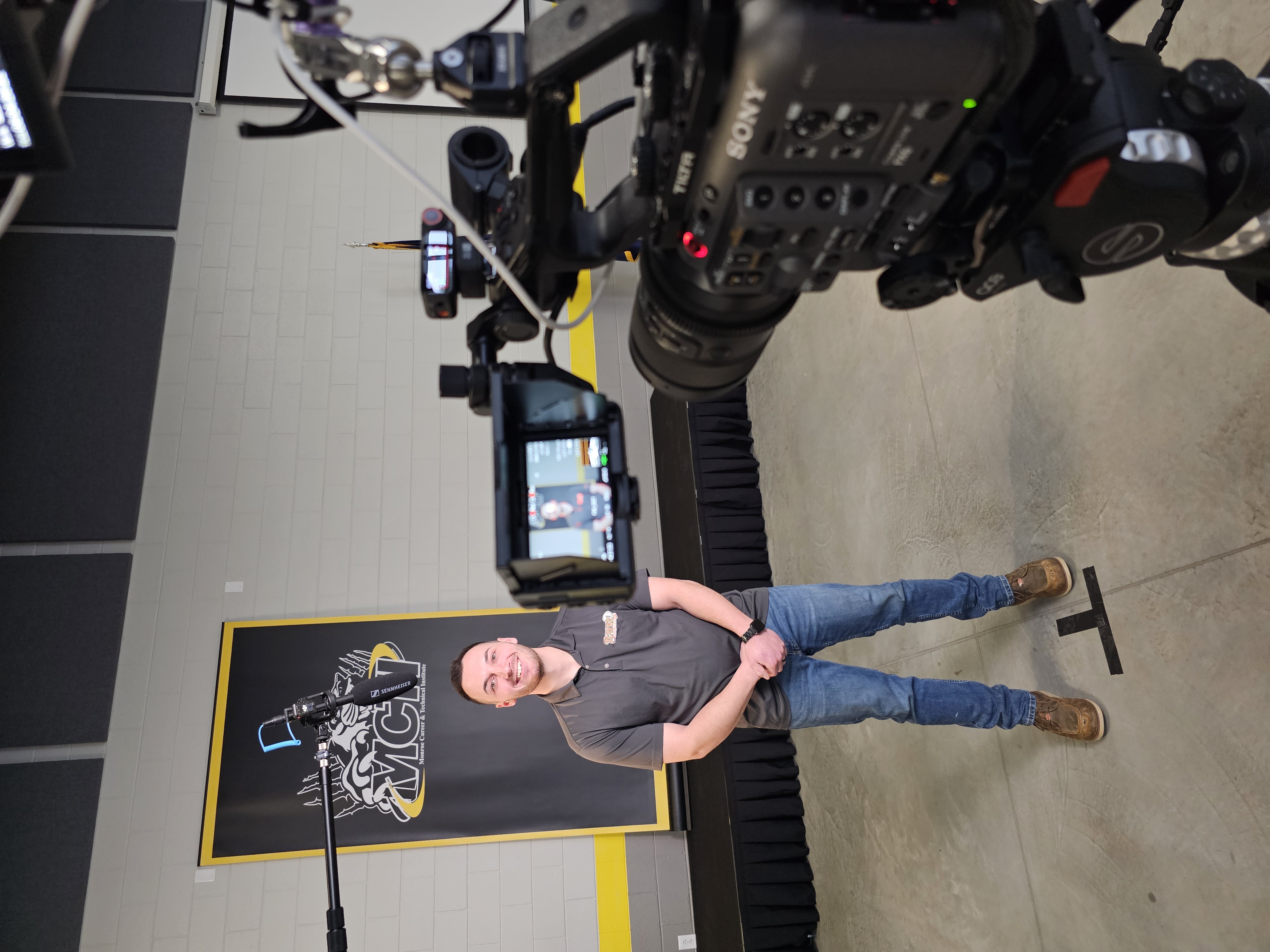 Professional testimonial interview setup Professional testimonial interview setup