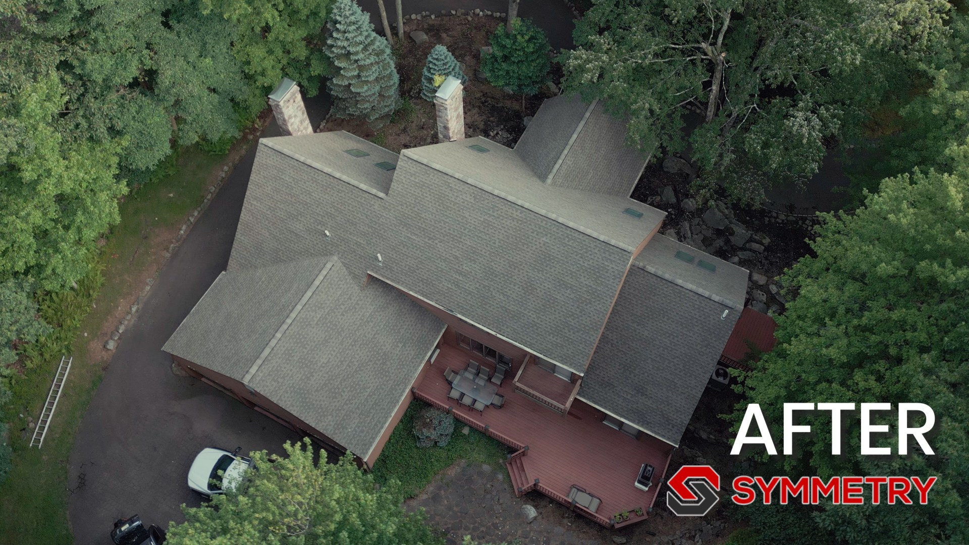 Roofing Job Site Drone Shot