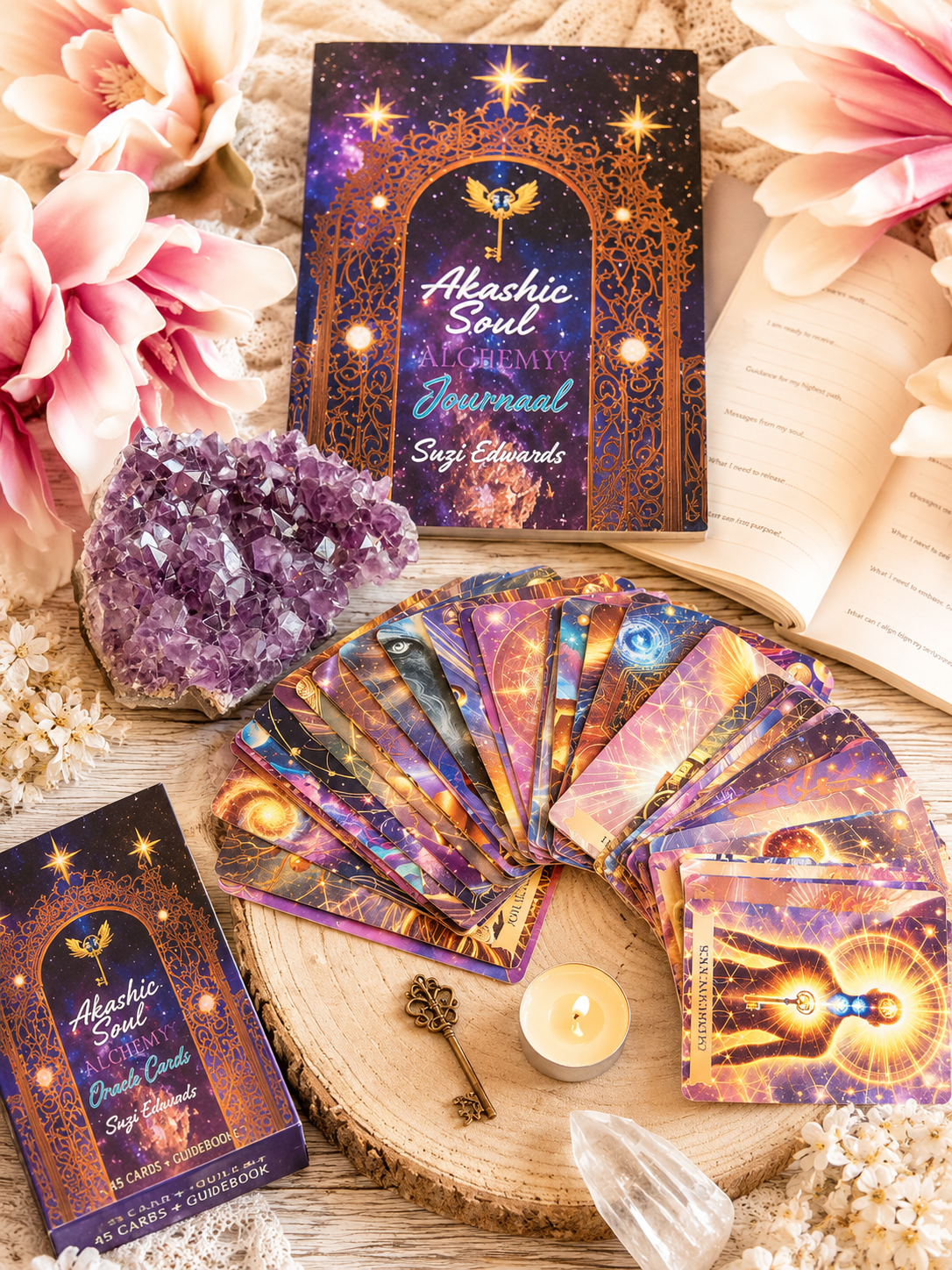 akashic soul alchemy oracle deck on an altar