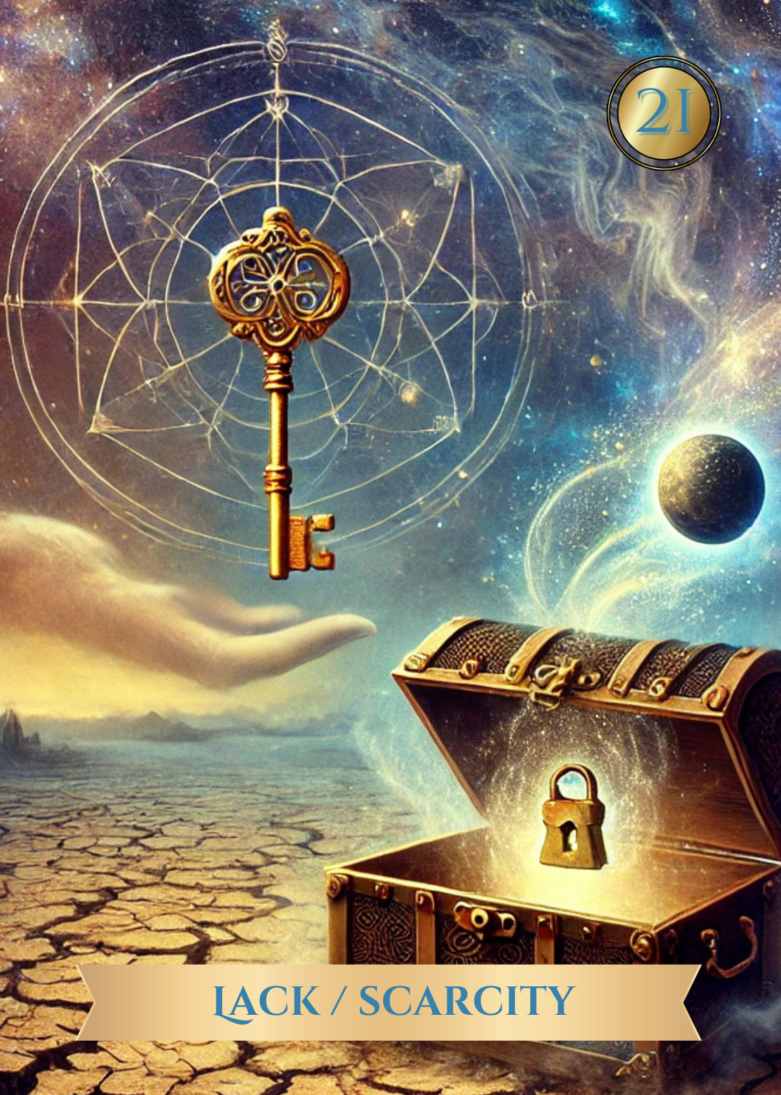 Lack and scarcity card from the akashic soul alchemy oracle deck Lack and scarcity card from the akashic soul alchemy oracle deck