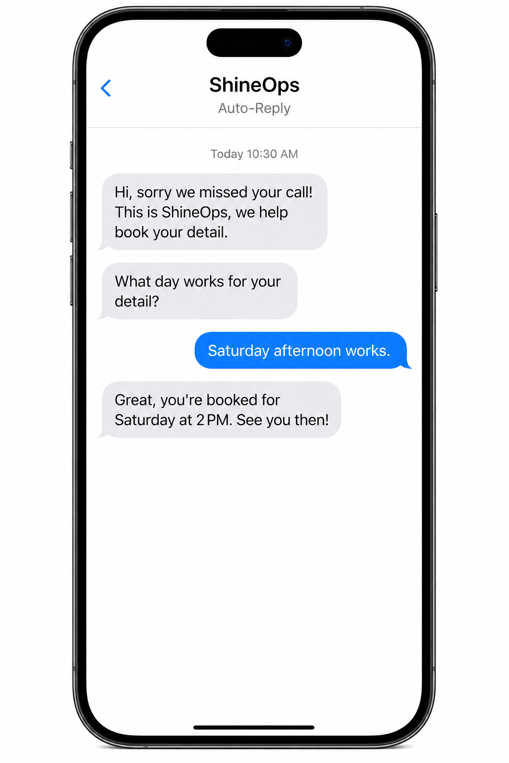 ShineOps books the job automatically