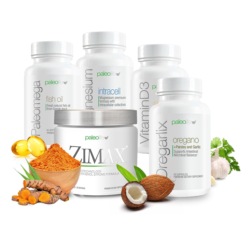 Kit Antiinflamatorio: Zimax, Oregarlix, Magnesium Intracell, Paleomega y Vitamina D3