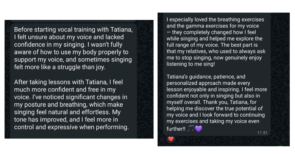 Student testimonial screenshot for Tetiana Kariakina