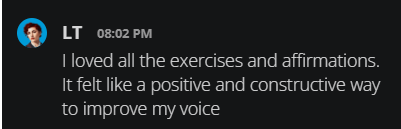 Student testimonial screenshot for Tetiana Kariakina