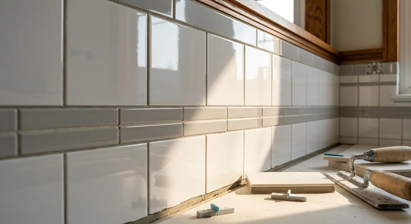 Bathroom tile installation detail