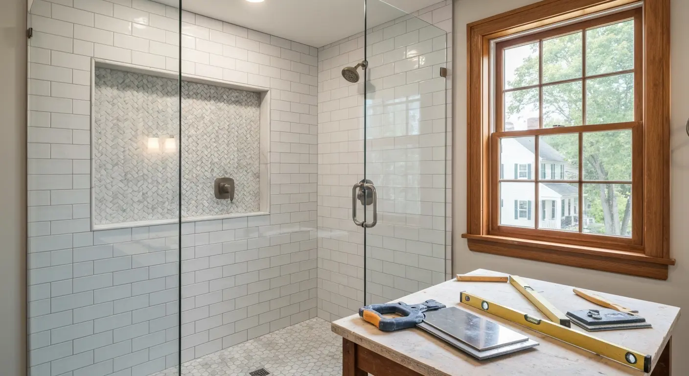 Custom tile shower installation