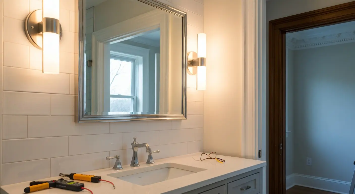 Bathroom lighting and fixture installation
