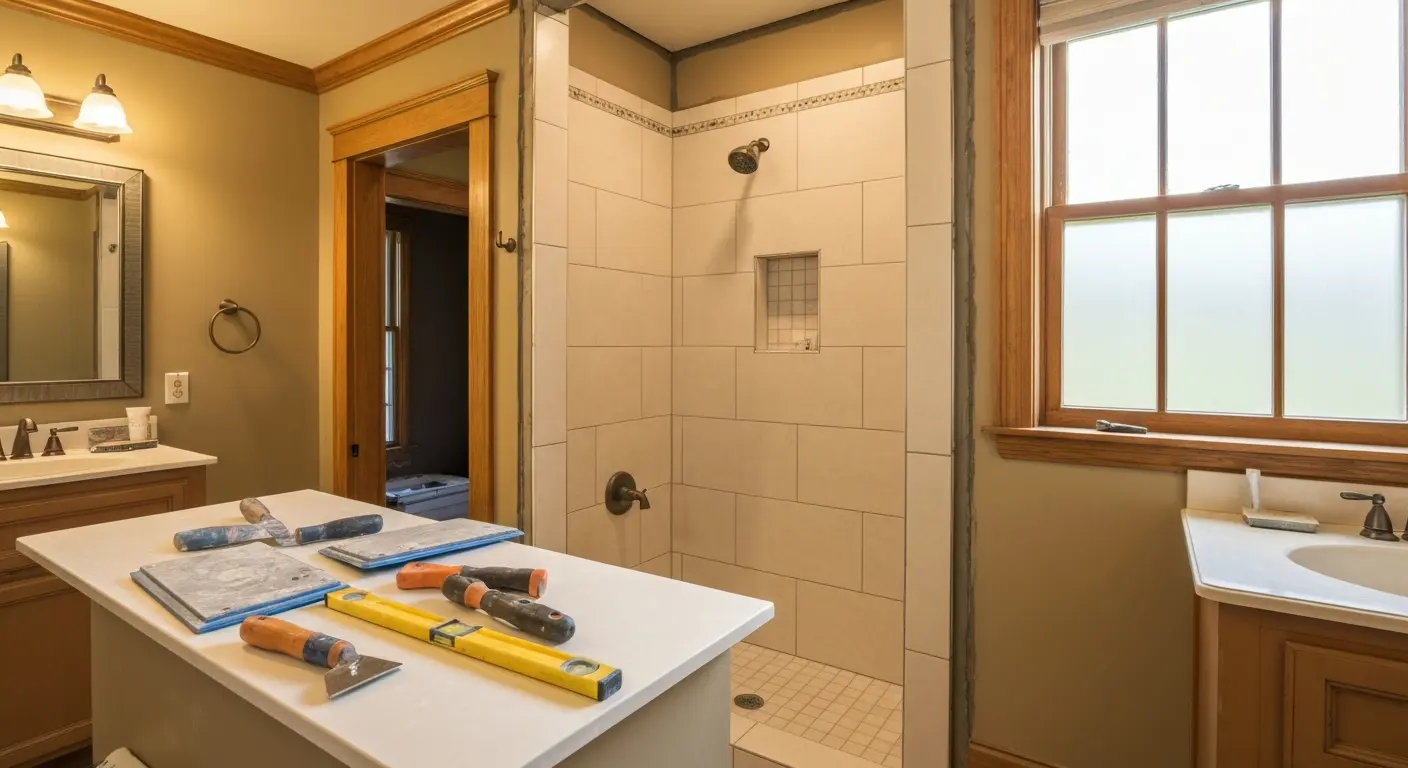 Tile shower installation