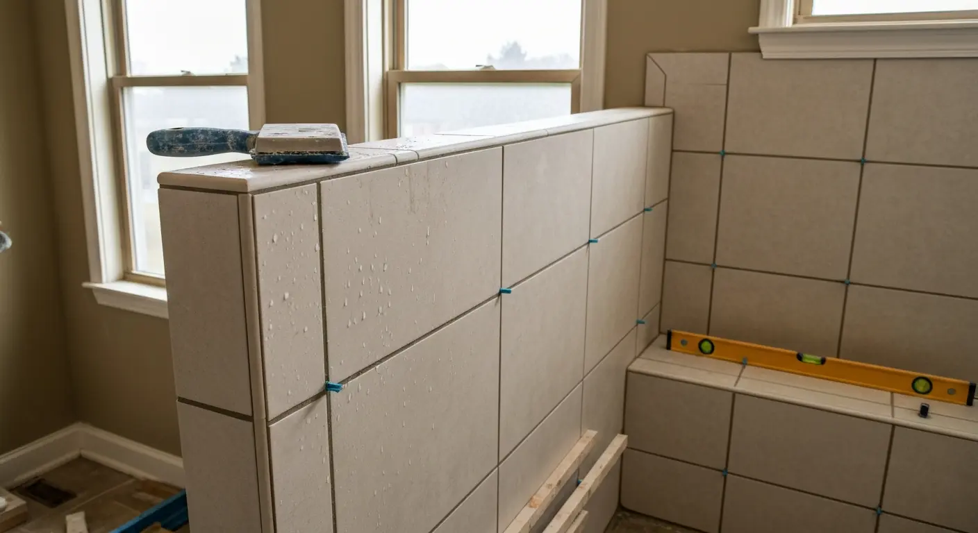 Bathroom tile installation project