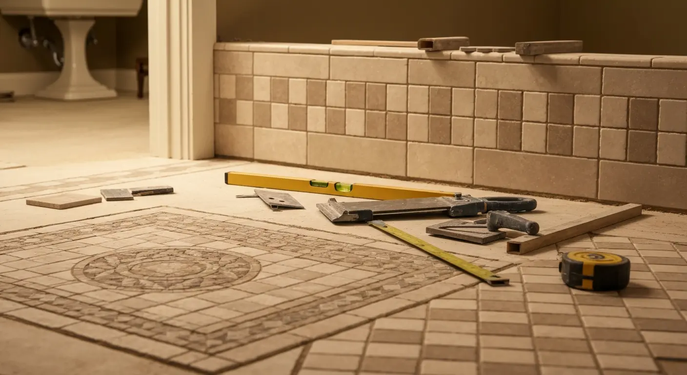 Custom pattern bathroom tile