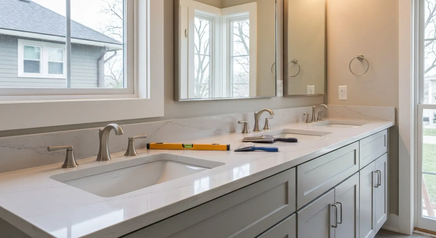 Bathroom vanity installation