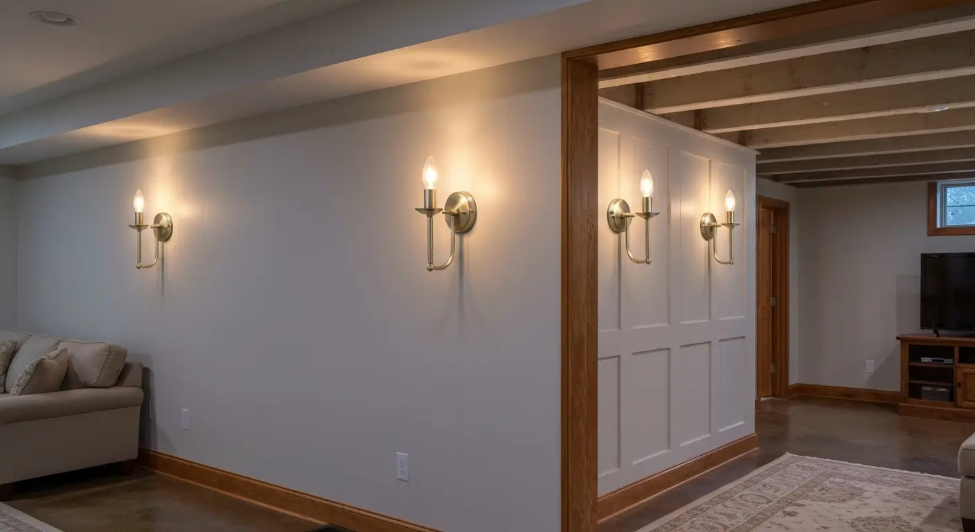 Wall sconce basement lighting