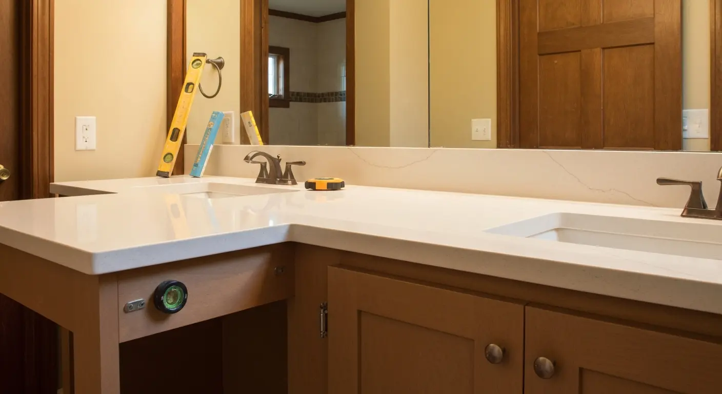 Vanity and countertop installation